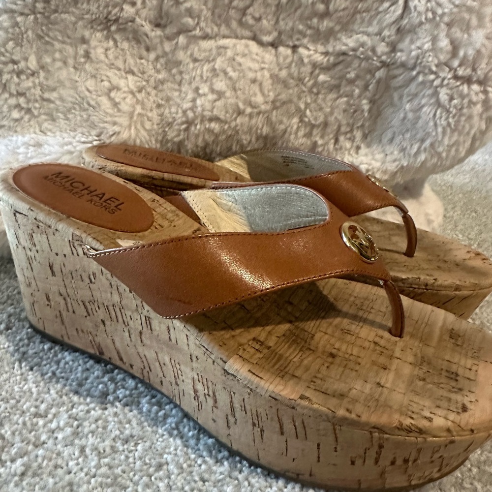 Michael Kors Tan Platform Sandals